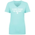 thumbnail image 1 of I Like Food & Kpop Womens V-Neck T-Shirt, 1 of 3