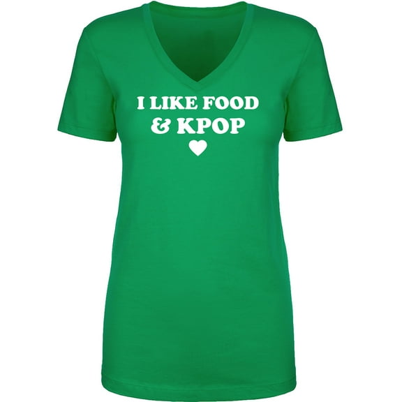 I Like Food & Kpop Womens V-Neck T-Shirt