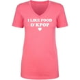 thumbnail image 1 of I Like Food & Kpop Womens V-Neck T-Shirt, 1 of 2