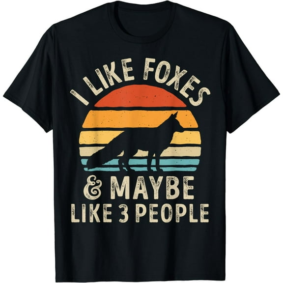 I Like Foxes and Maybe 3 People Funny Fox Lover Retro Men T-Shirt