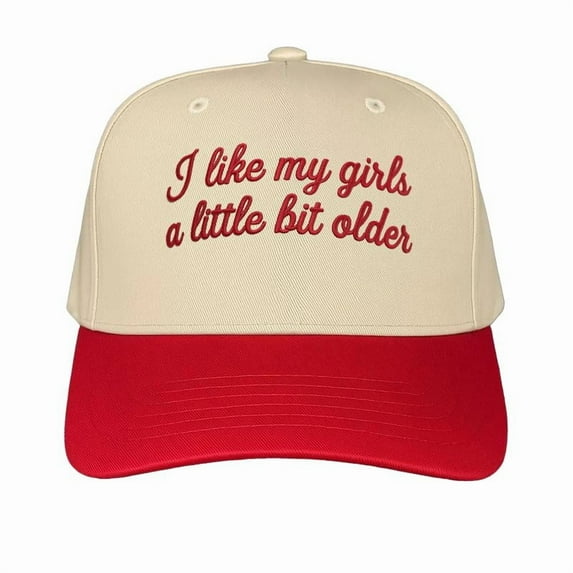 I Like My Girls a Little Bit Older Retro Trucker Hat, Funny Embroidered Adjustable Baseball Cap for Men and Women, Unique Gift for Humor Lovers and Everyday Casual Style
