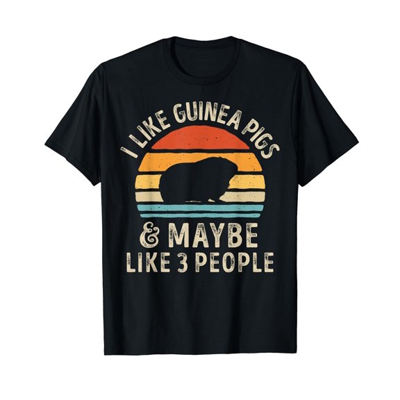 I Like Guinea Pigs and Maybe 3 People Guinea Pig Retro Men T-Shirt