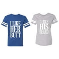 thumbnail image 1 of I Like Her But His Beared Matching Couple Cotton Jerseys (Men Royal / Women Heather) (Men XL / Women S), 1 of 3