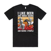 I Like Horse Racing And 3 People Funny Dad Joke Gift Jockey Graphic Shirt