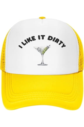 I Like It Dirty Funny Dirty Martini Glass Mesh Hat Men Women Baseball Cap Trucker Hat