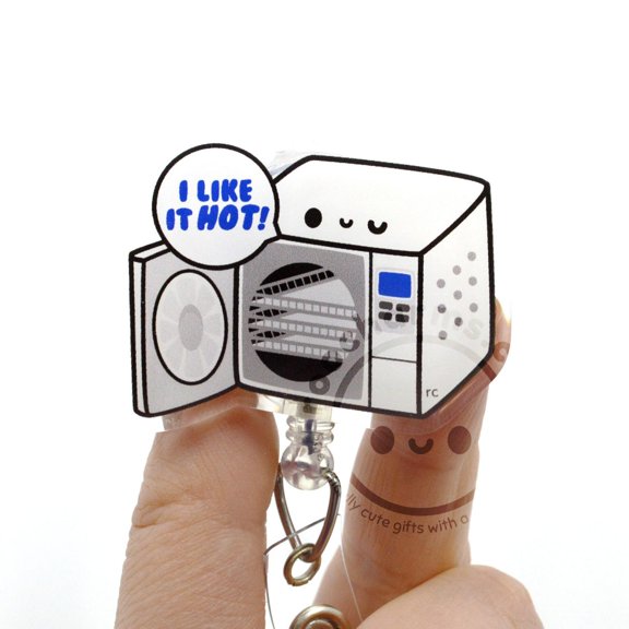 I Like It Hot Autoclave Funny Acrylic Badge Reel for Scientists, CST, Surg Tech, MLS MLT, Central Sterile, Researcher, Laboratory Science