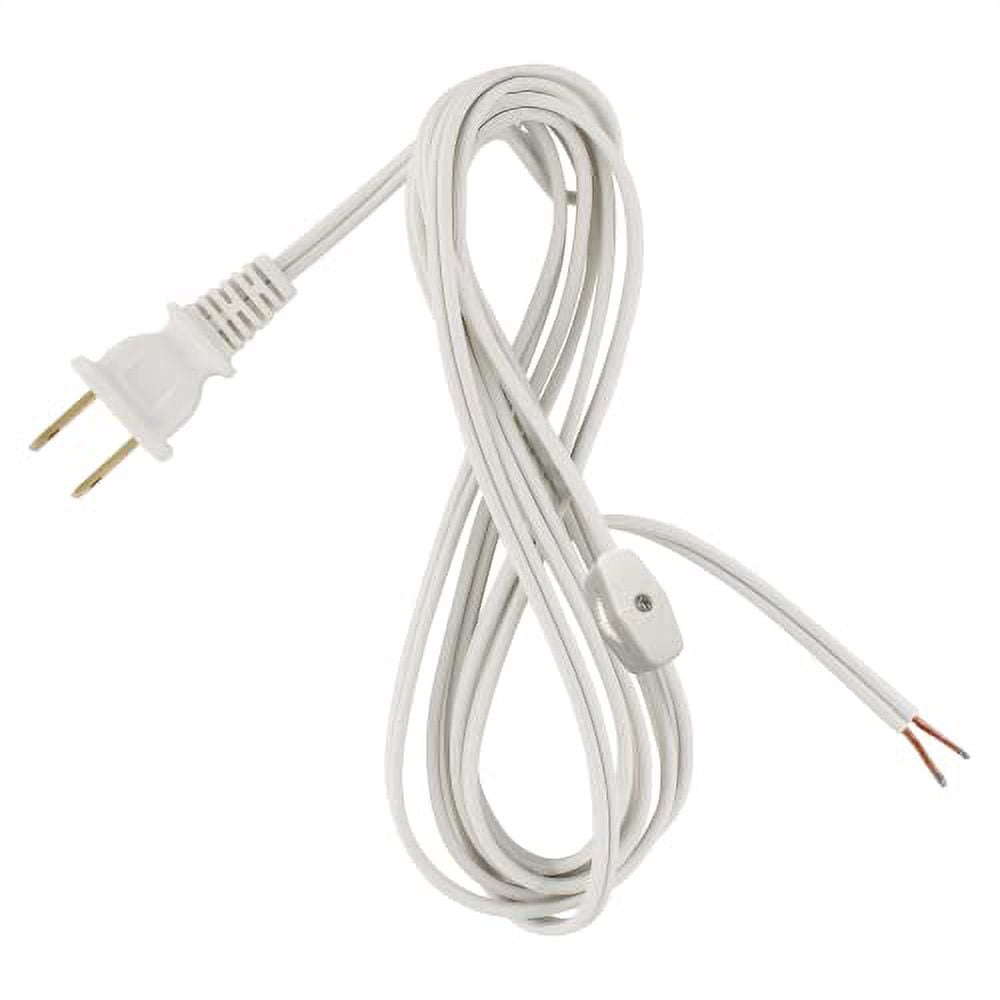 I Like That Lamp 8 Ft White Lamp Cord with Switch, Vinyl Covered ...