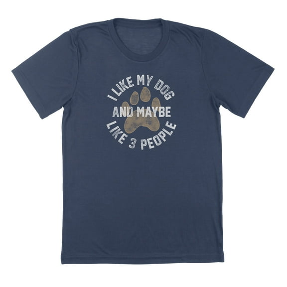 I Like My Dog Humor Graphic Navy Mens T-Shirt