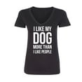 thumbnail image 1 of I Like My Dog More Than I Like People Womens V-Neck T-Shirt, 1 of 2