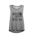 thumbnail image 1 of I Like My Mansions Haunted And My Tea A Bit Mad Women's Fashion Sleeveless Muscle Workout Yoga Tank Top Heather Grey Grey Sma, 1 of 3