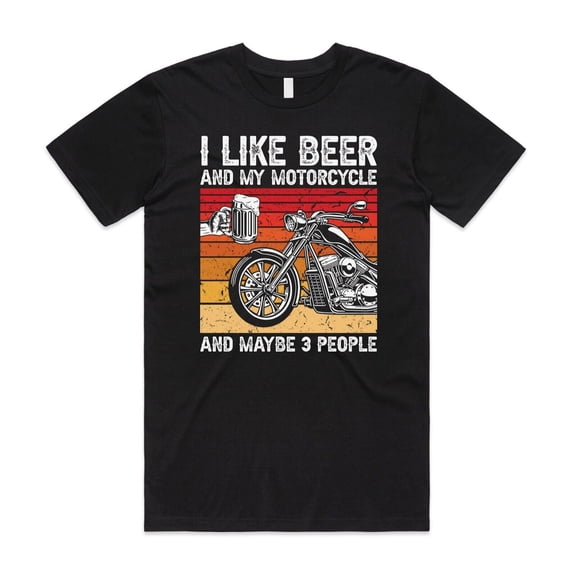 I Like My Motorcycle And 3 People Funny Dad Joke Motorbike Graphic Shirt
