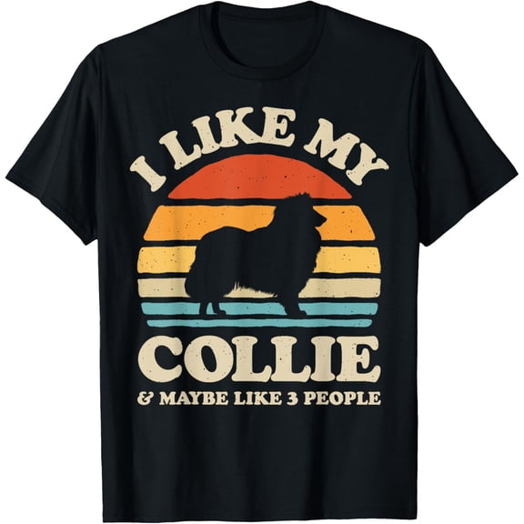 I Like My Rough Collie And Maybe Like 3 People Dog Retro T-Shirt