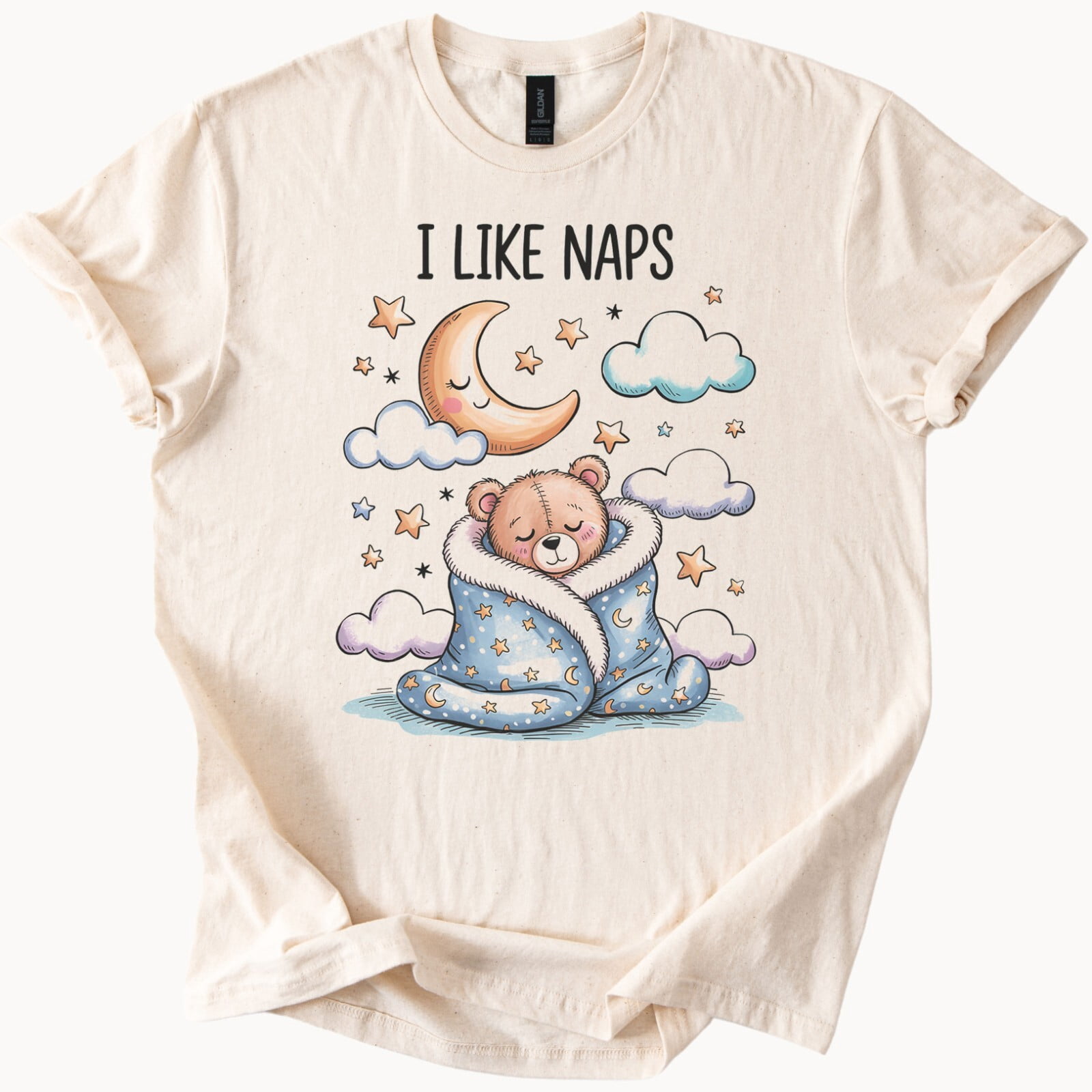 I Like Naps Bear Moon Stars Graphic T-Shirt - Walmart.com