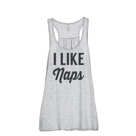 I Like Naps Women's Fashion Sleeveless Flowy Racerback Workout Yoga Tank Top Sport Grey Medium
