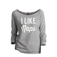 thumbnail image 1 of I Like Naps Women's Fashion Slouchy 3/4 Sleeves Raglan Lightweight Sweatshirt Sport Grey X-Large, 1 of 3