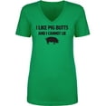 thumbnail image 1 of I Like Pig Butts And I Cannot Lie Womens V-Neck T-Shirt, 1 of 2