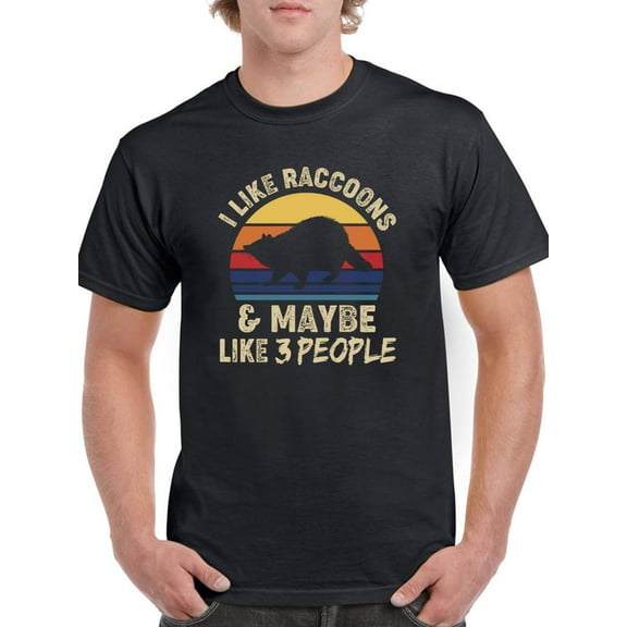 I Like Raccoons And 3 People T-Shirt Men -Smartprints Designs, Male Small