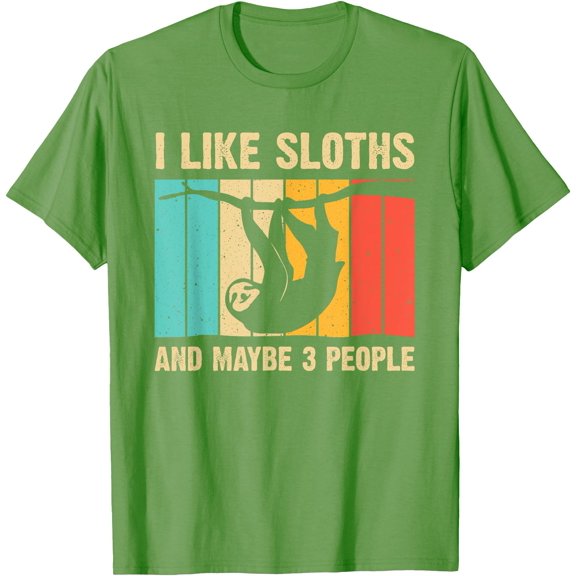 I Like Sloths and Maybe 3 People Funny Sloth Design Introvert Unisex T-Shirt for Men Women Kids Toddler