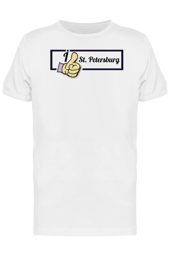 I Like St Petersburg Thumbs Up Tee Men's -Image by Shutterstock
