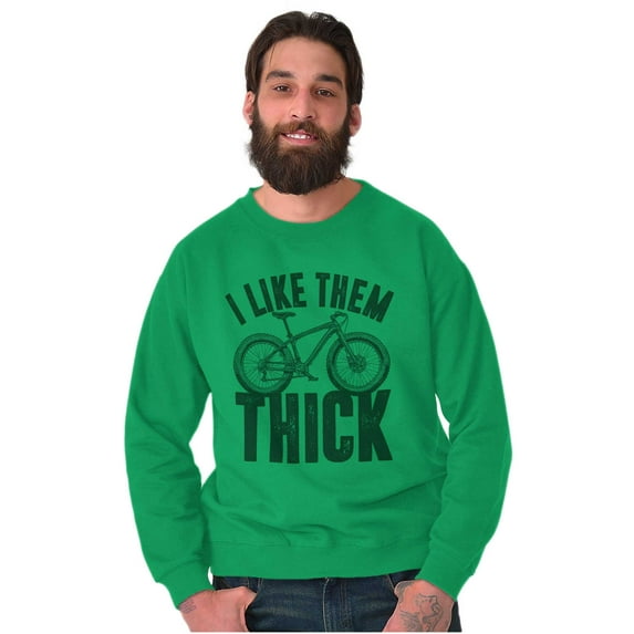 I Like Them Thick Fat Tires Cyclist Unisex Plus Fleece Graphic Sweatshirt Brisco Brands 3X