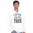 thumbnail image 1 of I Like Them Thick Fat Tires Cyclist Zip Up Hoodie Men's Women's Brisco Brands L, 1 of 6