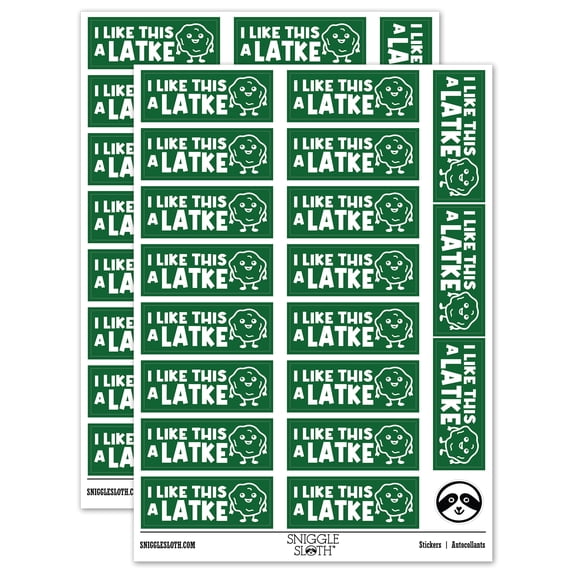 I Like This a Latke Lot Teacher Student School Sticker Set - Dark Green - Matte Finish - 2.00" Large