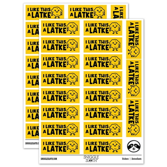 I Like This a Latke Lot Teacher Student School Sticker Set - Yellow - Matte Finish - 2.00" Large