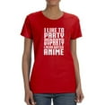 thumbnail image 1 of I Like To Party  And By Party I Mean Watch Anime Women Red T-Shirt, Female Large, 1 of 4