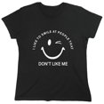thumbnail image 1 of I Like To Smile At People Sarcastic Humor Novelty Funny Women's Casual Tees, 1 of 3