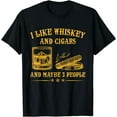 thumbnail image 1 of I Like Whiskey And Cigars And Maybe 3 People Vintage Mens T-Shirt, 1 of 2