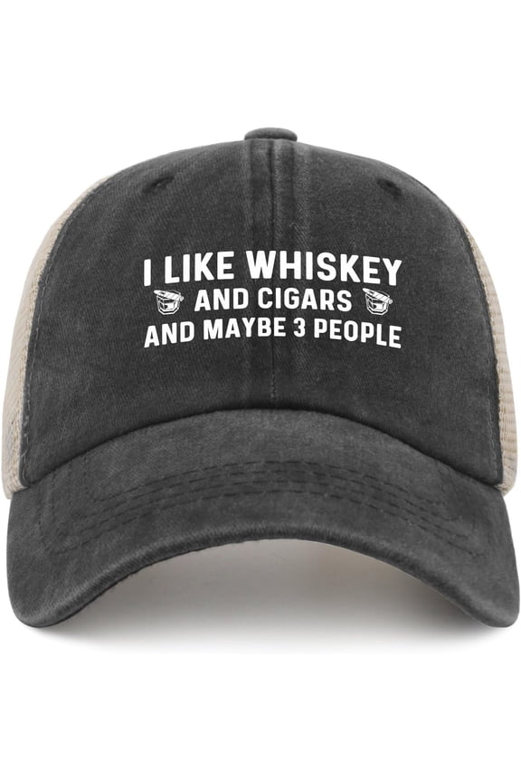 I Like Whiskey and Cigars and Maybe 3 People Hat Trucker Hat Women Trendy Mesh Baseball Cap for Summer