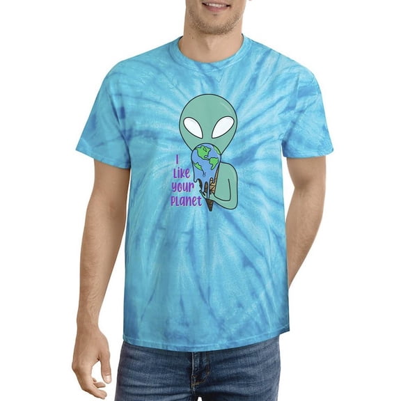 I Like Your Planet Tie Dye Cyclone Men -Smartprints Designs, Male XX-Large