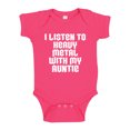 thumbnail image 1 of I Listen To Heavy Metal With My Auntie Baby Bodysuit One Piece 12 mo Cyber Pink, 1 of 3