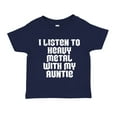 thumbnail image 1 of I Listen To Heavy Metal With My Auntie Toddler T-Shirt 3T Navy Blue, 1 of 3