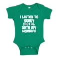thumbnail image 1 of I Listen To Heavy Metal With My Grandpa Baby Bodysuit One Piece 12 mo Kelly Green, 1 of 3