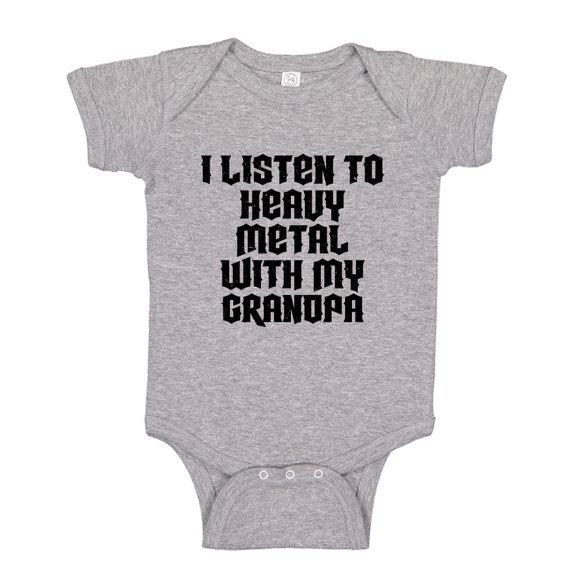 I Listen To Heavy Metal With My Grandpa Baby Bodysuit One Piece 6 mo Athletic Heather