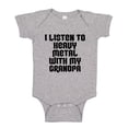 thumbnail image 1 of I Listen To Heavy Metal With My Grandpa Baby Bodysuit One Piece NB Athletic Heather, 1 of 3