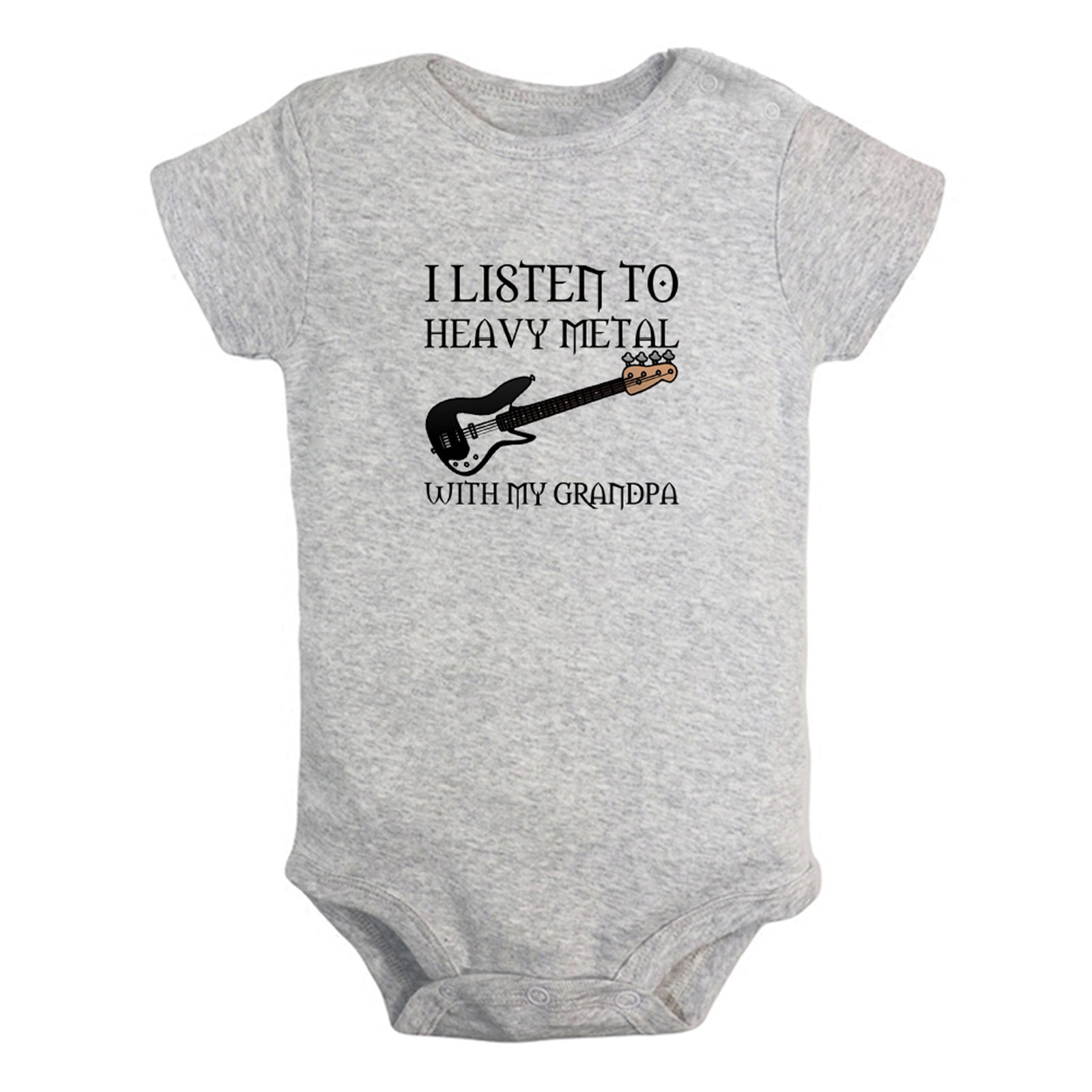 I Listen To Heavy Metal With My Grandpa Funny Rompers For Babies ...