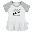thumbnail image 1 of I Listen To Heavy Metal With My Grandpa Novelty Dresses For Baby, Newborn Babies Skirts, Infant Princess Dress, 0-24M Kids Graphic Clothes (Gray Raglan Dresses, 6-12 Months), 1 of 4