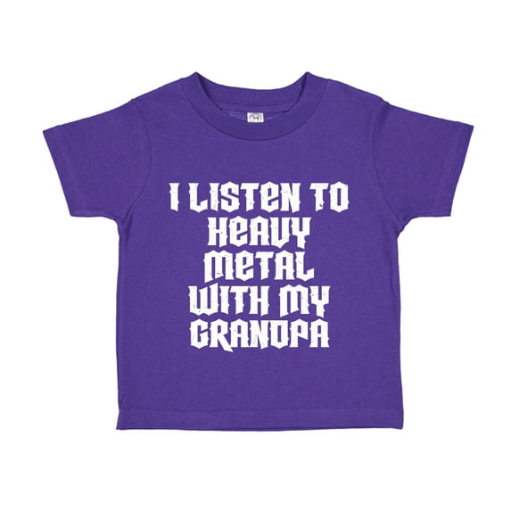 I Listen To Heavy Metal With My Grandpa Toddler T-Shirt 2T Purple