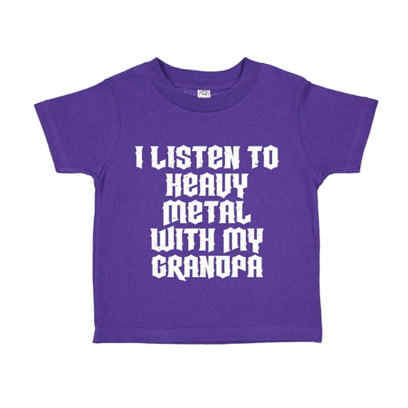 I Listen To Heavy Metal With My Grandpa Toddler T-Shirt 3T Purple