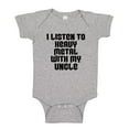 thumbnail image 1 of I Listen To Heavy Metal With My Uncle Baby Bodysuit One Piece NB Athletic Heather, 1 of 3