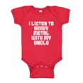 thumbnail image 1 of I Listen To Heavy Metal With My Uncle Baby Bodysuit One Piece NB Red, 1 of 3