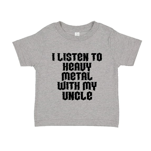 I Listen To Heavy Metal With My Uncle Toddler T-Shirt 2T Athletic Heather