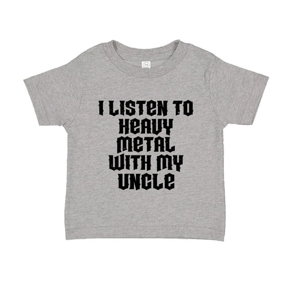 I Listen To Heavy Metal With My Uncle Toddler T-Shirt 3T Athletic Heather