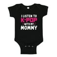 thumbnail image 1 of I Listen To K-Pop With My Mommy Baby Bodysuit One Piece NB Black, 1 of 3