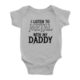 thumbnail image 1 of I Listen to Metal with My Daddy Funny Baby Romper Bodysuits 0-24M, 1 of 5