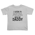 thumbnail image 1 of I Listen to Metal with My Daddy Funny Toddler T Shirts for Boys Girls (Gray, Youth M), 1 of 5