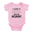 thumbnail image 1 of I Listen to Metal with My Mommy Cute Newborn Infant Baby Girl Boys Romper, 1 of 5