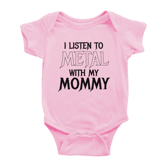 I Listen to Metal with My Mommy Cute Newborn Infant Baby Girl Boys Romper